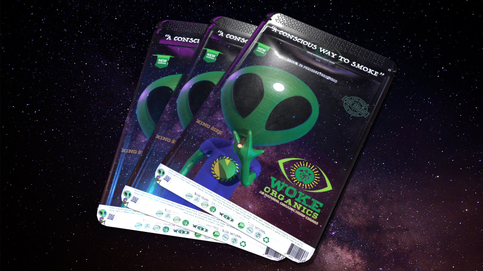 Woke Organics Hemp Rolling Paper Cigars 50 Pack