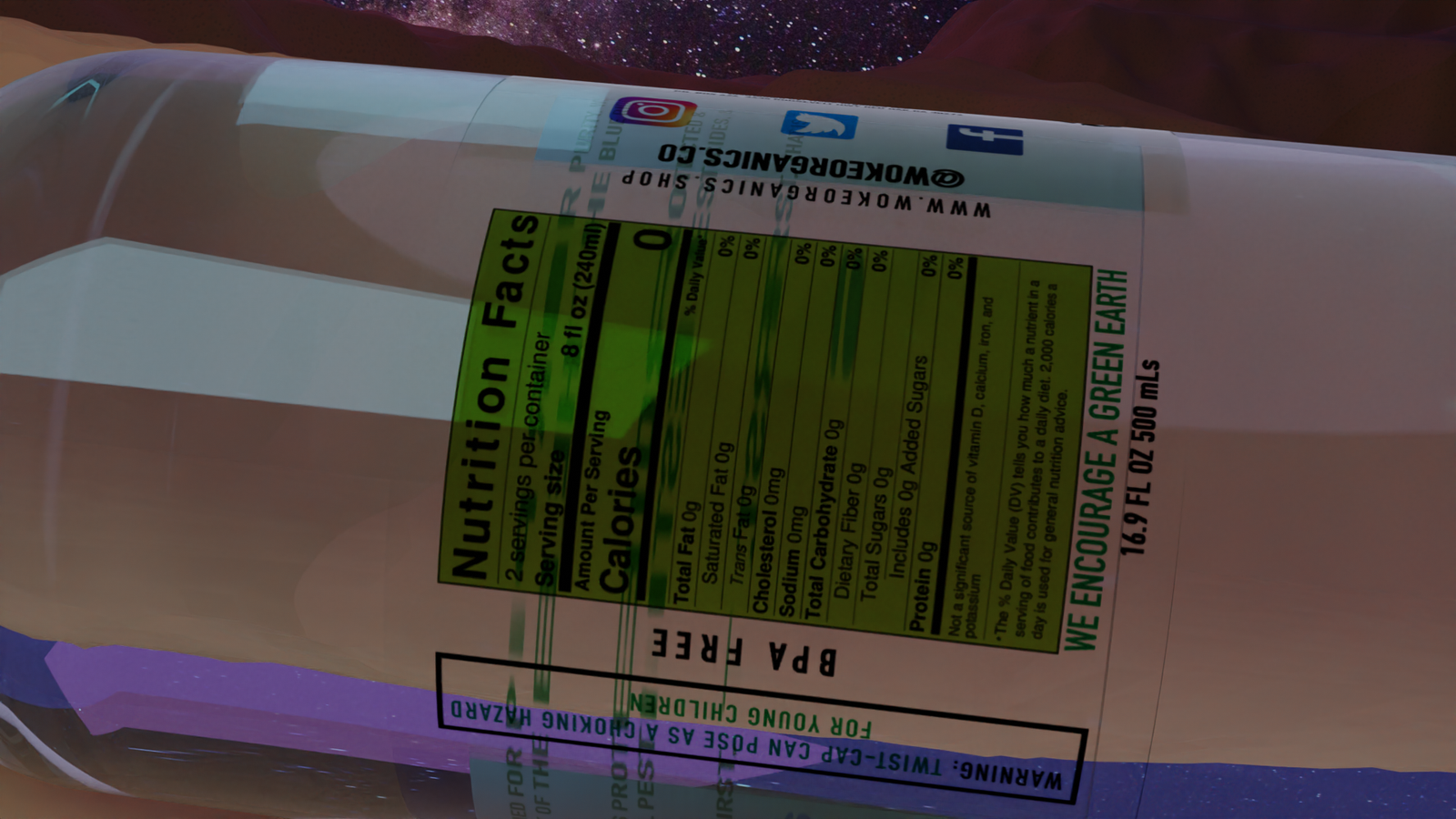 Woke Organics Natural Mountain Spring Water 24-Pack