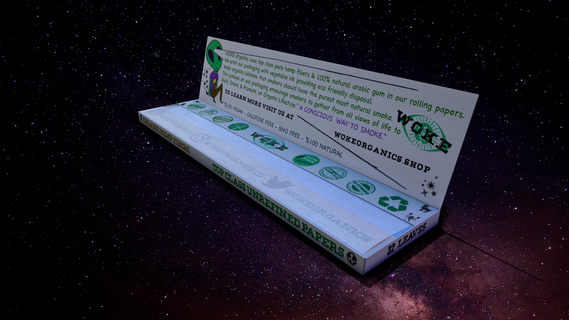 WOKE Organics™ Hemp Rolling Paper King Size 3-Pack