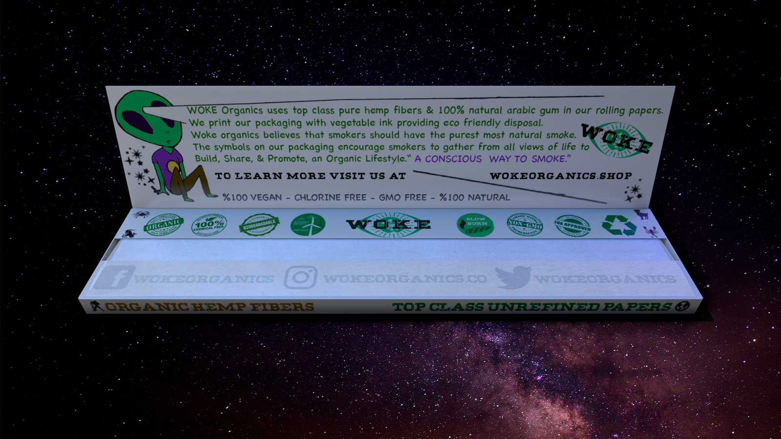 WOKE Organics™ Hemp Rolling Paper King Size 3-Pack