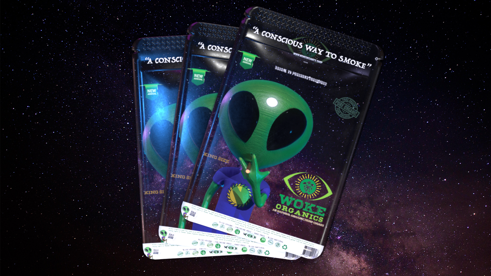 Woke Organics Hemp Rolling Paper Cigars 3 Pack