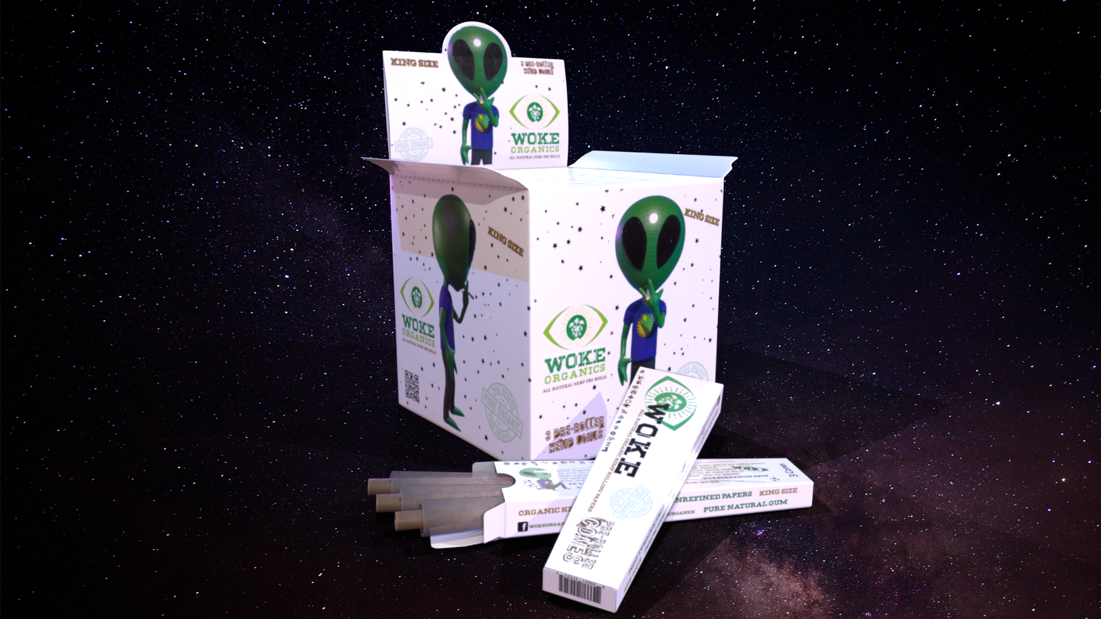 Woke Organics Hemp Cones Paper 3 Pack