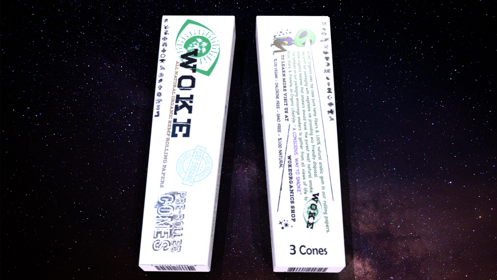 Woke Organics Hemp Cones Paper 3 Pack
